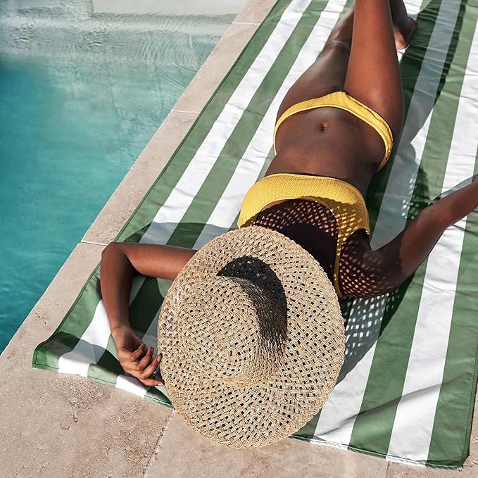 Dock & Bay Beach Towel - Quick Dry, Sand Free - Compact, Lightweight - 100% Recycled - Includes Bag - Cabana - Cayman Khaki - Extra Large (200x90cm, 78x35)