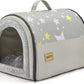 Jiupety Indoor Dog House, 2 in 1 Portable Foldable House Bed with Cover, Pet Tent & Cave Bed for Cats and Small Dogs, M(18"×14"×13"), Up to 9 Lb, Grey