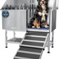 KANIS Professional Dog Washing Station - 304 Stainless Steel Pet Wash Sink & Grooming Bath Tub for Home with Ramp, Shower, Floor Grate, Storage Shelf, Faucet, Drain Kit for Large, Medium & Small Pets