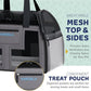 Katziela Airline Approved Pet Carrier - Rolling Portable Travel Carry Crate for Small Dog, Puppy or Cat - Soft Removable Wheeled Design with Mesh Window Sides - Airplane and TSA Compliant (Dark Grey)