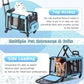 Pet Carrier with Wheels, Durable Airline Approved Cat Crate, Foldable Rolling Dog Carrier, Cat Rolling Bag for Cat &Dog, Use for Travel, Outdoor, Vet Visits, Camping, Indoor. Blue.