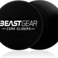 Core Sliders by Beast Gear – Double Sided Gliding Discs for Abdominal Exercises - Carpet and Hard Floors