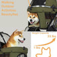 JK Pawadore 4 Wheels Pet Stroller Best Lightweight Foldable Portable Secure Easy Lock NO-Zip 180 ̊ Canopy Sun Shades Waterproof for Small/Medium Dogs 33lbs with Large Storage Basket (Army Green)