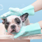 Pet Grooming Gloves，Heat-Resistant Silicone Gloves with High-Density Teeth for Enhanced Massaging and Bathing of Dogs and Cats (Green, 1 Pair)