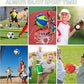 Realspring 6 Pcs Multi Sport Ball Set for Kid Teen Operation Christmas Official Size Football, Basketball, Soccer, Volleyball, Playground Ball, Baseball with Sports Equipment Bag Pump
