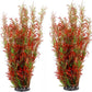kathson Artificial Aquarium Plant Decorations,23.62 Inches Large Plastic Fish Tank Plants Tall Realistic Aquarium Accessories for Freshwater and Saltwater(Wine and Green,2 Pcs)