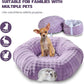 Bubble Cat Tunnel for Indoor Cats, Round Peekaboo Cave Toy with Dangling Balls, Donut Tunnel Bed with Circle Mat for Puppy Kitten Rabbit, Dusty Purple