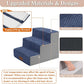 GGIB Dog Stairs for Small Dogs Cats Non-Slip Dog Steps for High Bed Pet Stairs for Sofa Couch Pet Ramp Pet Steps with Removable Washable Cover, 13" H, 3-Step