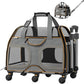 Katziela Rolling Pet Carrier - Airline Compliant with Removable Wheels - TSA Approved for Small Dogs and Cats - Soft FAA Travel Airplane Underseat Wheeled Luggage