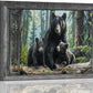 Black Bear Wall Art Forest Window Canvas Cabin Living Room Pictures Prints Animal Wall Decor Painting Artwork for Bedroom Dining Office Home 16"x12"