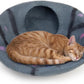 Woolygon Premium Felt Cat Cave Bed – Wool Kitty Beds Handcrafted Kitten Caves Bed for Indoor Cats - Made from 100% Eco-Friendly Merino Wool, Foldable Cat Hidewawy Covered Cat Houses (Enchanted Tree)