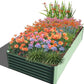 Domi Raised Garden Beds Outdoor, 8x4x1.5Ft Thickening Tall Metal Rectangular Deep Root Box Planter for Vegetables, Flowers, Herbs, and Succulents 1.5" Deep w/ 342 Gallon Capacity - Green