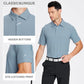 Esabel.C Jacquard Golf Shirts for Men Moisture Wicking Short Sleeve Performance Dry Fit Active Mens Polo Shirts