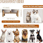 Elevated Ceramic Dog Bowl Set - Raised Feeding Bowls with Non-Slip Bamboo Stand - Small Pet Dishes for Food and Water - Ideal for Cats and Puppies - 16.23 OZ - 2 Cups - 480 ML
