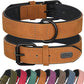 Didog Soft Padded PU Leather Dog Collar, Breathable and Adjustable Dog Collars for Medium Dogs, Comfortable for Daily Walk, Light Brown, L Fit Neck 13-17"(22-44 lbs)