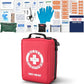 Premium First Aid Kit with Labelled Compartments, Emergency Survival Kit for Car, Home, Hiking and Travel – Compact Medical Kit for Roadside Emergencies, Outdoor Adventures, and Everyday Safety
