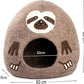 Luxurious Eco-Friendly Merino Wool Cat Cave Bed Sloth - Foldable Hideaway Pod for Indoor Cats - Premium Felt Kitten Beds - Covered Cat House for Ultimate Cozy Comfort by Woolygon