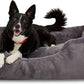 FUZI Luxury Aesthetic Dog Bed for Large Dogs with Washable Cover, Pet Couch, Pet Bed with Sides, Non-Slip Bottom, Soft and Durable Calming Dog Bed, Large 35.6x28.5x9.5 Dark Grey