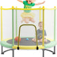 Kids Trampoline with Safety Net – 440lbs Capacity, Upgraded Rust-Proof Ring Legs, Adjustable Gymnastics Bar & Toys – Indoor Outdoor Toddler Trampoline for Boys & Girls Ages 1-8
