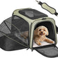 Petsfit Expandable Cat Carrier Dog Carrier,Airline Approved Soft-Sided Portable Pet Travel Washable Carrier for Kittens,Puppies,Removable Soft Plush mat and Pockets,Locking Safety Zippers