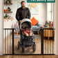 BABELIO 36-57" Extra Wide Baby/Dog Gate, Auto Close for The House, Stairs and Doorways, Pressure Mounted for Pet with Large Walk Thru Door, No Need Tools and Drilling, Black
