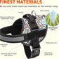 Dogline Dog Harness, Reflective No-Pull Adjustable Vest with Handle for Walking, Training, Breathable, No - Choke Harness for Small, Medium or Large Dogs Room for Patches Leopard Rainbow XS 15"-18"