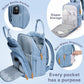 RUVALINO Diaper Bag Backpack-Multifunction Baby Travel Bag with Changing pad, Insulated Bottle Holders & Pacifier Case, Large Capacity, Waterproof, Sky Blue