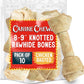 Canine Chews 8-9" XL Extra Large Rawhide Bone for Large Dogs Aggressive Chewers Savory Flavored 10 Pack (Chicken Flavor)