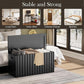 UEV Storage Bench,39.4" Wood Box, Storage Trunk with 2 Safety Hinges, Ottoman Storage Chest, Fluted Storage Bench for Bedroom, Entryway, Living Room(Black)