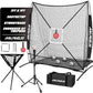 6'X6' Baseball Softball Practice Net with Batting Tee and Ball Caddy, Bonus Strike Zone Target and Bow Frame, for Hitting, Pitching, Catching
