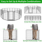 Dog Playpen Outdoor Extra Wide 16 Panels Heavy Duty Dog Fence 47" Height Anti-Rust with Doors Portable for RV Camping Yard, Total 42FT, 140 Sq.ft, Snowy Black