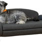 Paws & Purrs Multi-Cat Sofa Elevated Pet Bed for Indoor Cats Raised Cats Couch with Removable Washable Mattress Cover for Kittens, Dogs - 35.5" Wide, Gray