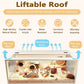 Prolee Hamster Cage Wooden Chew Proof, Extra Large Mice and Rat Habitat Openable Top with Acrylic Sheets Solid Built Small Animal Cage with Leg Stands, 48 Inch Long