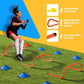 Agility Ladder Speed Training Equipment Set-2x 20ft Agility Ladder,12 Soccer Cones,4 Adjustable Hurdles, Jump Rope, Running Parachute| Basketball Football Soccer Training Equipment for Kids Adults