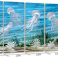 SYGALLERIER Coastal Metal Wall Art Handcrafted 3D Jelly Fish Aluminum Artwork Modern Sea World Pictures Contemporary Abstract Sculpture for Living Room Bedroom Bathroom Decor