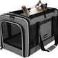 Cat Carrier 18x11x11 Top Load Soft Pet Travel Bag Over 15 lbs, Collapsible Small Dog Puppy Crate 10 Pounds, Small Animal Rabbit Kennel Carrying Case, Kitten Mesh Cage Medium Cat Under 25 Grey