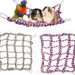 2 Pack Large Colorful Bird Rope Net, 14 × 10 Inches Rat Climbing Rope Net, Pet Hanging Hammock, Bird Ladder Rope Bridge, Small Animal Rope Net Toy, Cage Accessories for Rat Hamster Bird Ferret