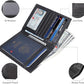 Polare RFID Blocking Napa Leather Passport Holder Travel Wallet For Men and Women (Black)