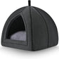 Amazon Basics Cat Cave Bed, 2-in-1 Foldable House for Indoor Cats, with Washable Cushion and Non-Slip Base, 17.5 x 17.5 Inches, Large
