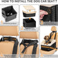 PETSFIT Small Dog Car Seat, Waterproof PU Leather Dog Booster Car Seat with Patented Safe Buckles, Detachable Dogs Seat Belt for Car, Dog Car Seat Medium Sized Dog up to 30 lbs (Black)