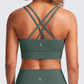 CRZ YOGA Softness Mold Womens Butterluxe Strappy Longline Sports Bra - Double Spaghetti Strap Workout Yoga Crop Top Athletic