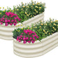 SnugNiture Galvanized Raised Garden Bed Outdoor, 2 Pcs 4x2x1ft Oval Metal Planter Box for Planting Plants Vegetables, White