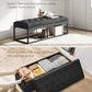 SONGMICS Velvet Storage Ottoman Bench, Foot Rest with Legs, 15.7 x 43 x 15.7 Inches, End of Bed Bench, Storage Chest, Load up to 660 lb, for Living Room, Bedroom, Entryway, Ink Black ULSF089B02