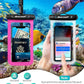 Hiearcool Universal Waterproof Phone Pouch,IPX8 Cell Phone Waterproof Case Up to 8.3" for iPhone 17 16 15 14 13 Pro Max,Beach Essentials Vacation Must Haves-Clear&Bright Red-2Pack