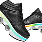 Double-Row Deform Wheel Automatic Walking Shoes Invisible Deformation Roller Skate 2 in 1 Removable Pulley Skates Skating Parkour