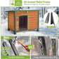 GUTINNEEN Heated Dog House Outdoor 35.5" Large Dog Kennel with Metal Frame Insulated Dog Crate Cage for Large Dogs Outside with Heater and Insulated Liner, Brown