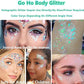 Go Ho Red White and Blue Body Glitter Set,4th of July Outfits for Women Reflective Glitter Makeup,Face Glitter Gel,Holographic Long Lasting Chunky Sequins Glitters,4th of July Accessories