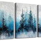 TTHYUEWS Boho Wall Art For Living Room Canvas Wall Decor For Bedroom Forest Landscape Wall Pictures Blue Tree Abstract Wall Paintings Artworks Ready To Hang Office Aesthetic Wall Decoration 3 Piece