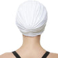 BEEMO Swim Caps for Women Swimming Turban Polyester Latex Lined Pleated for Ladies