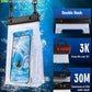 IPX8 Waterproof Phone Pouch Floating, [Expandable Space] Waterproof Bag, Cell Phone Dry Bag with Adjustable Lanyard for iPhone Samsung Google Up to 7.0" White